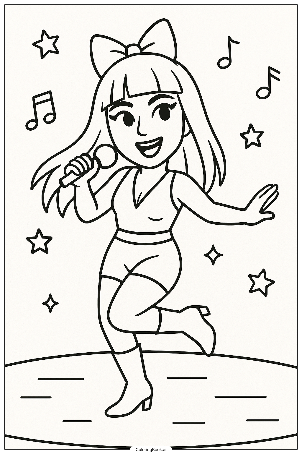  Lady Gaga Dancing On Stage Coloring Page 