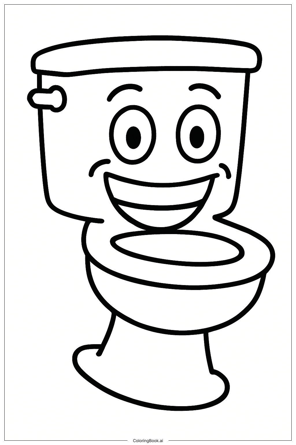  Page de coloriage Toilette Skibidi Avec Un Grand Sourire 