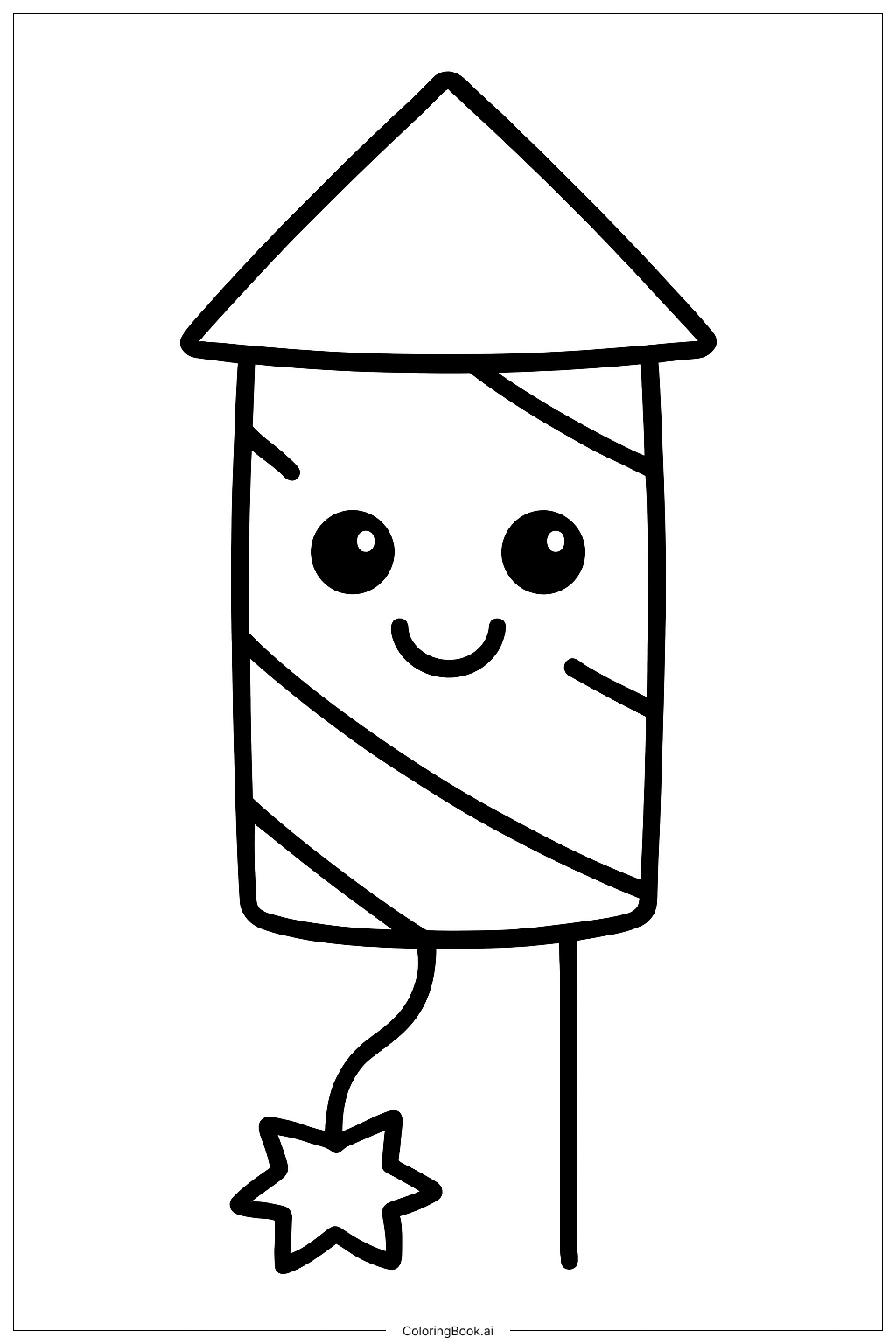  Página para colorir de Fogos de Artifício 