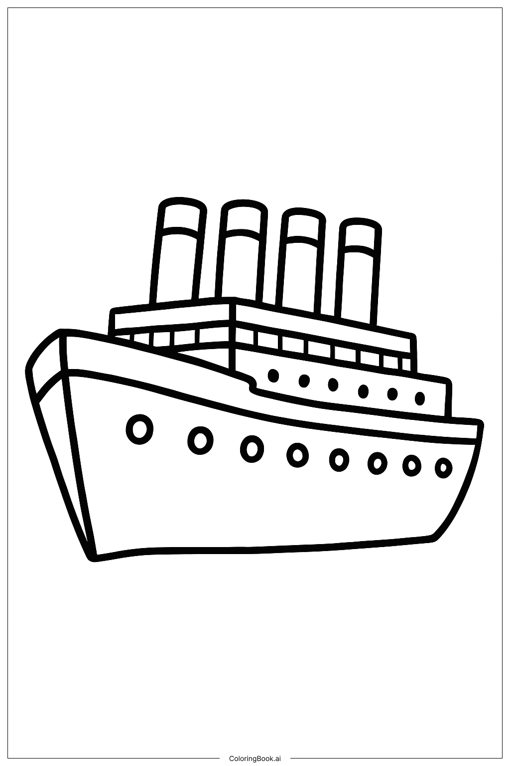  Titanic With Four Smokestacks Coloring Page 