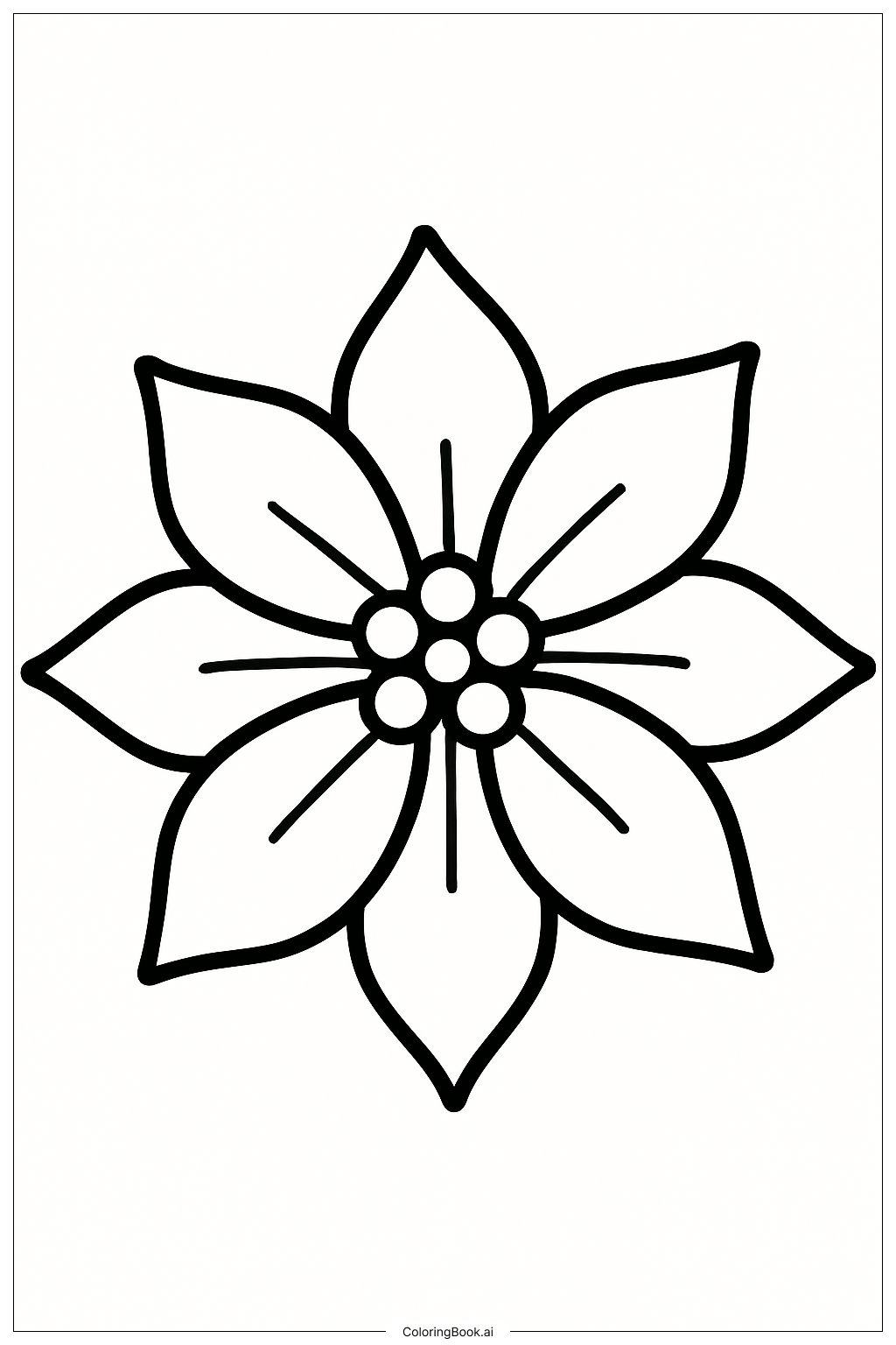Outline Of A Poinsettia Coloring Page