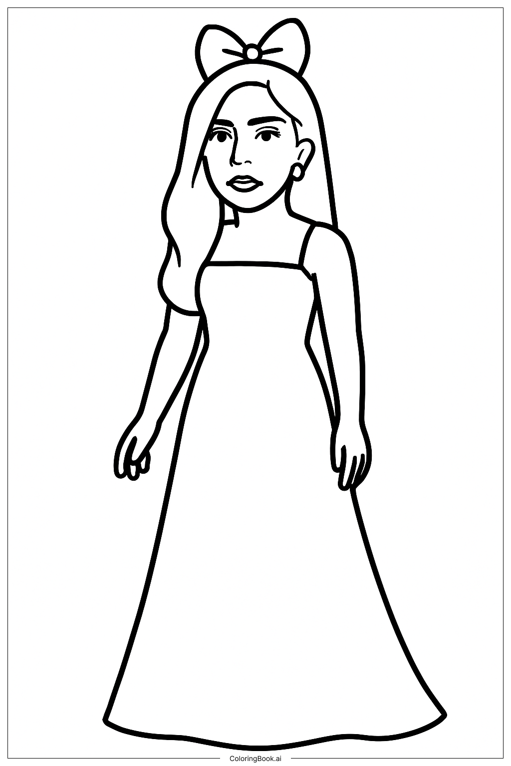  Lady Gaga In A Simple Gown Coloring Page 
