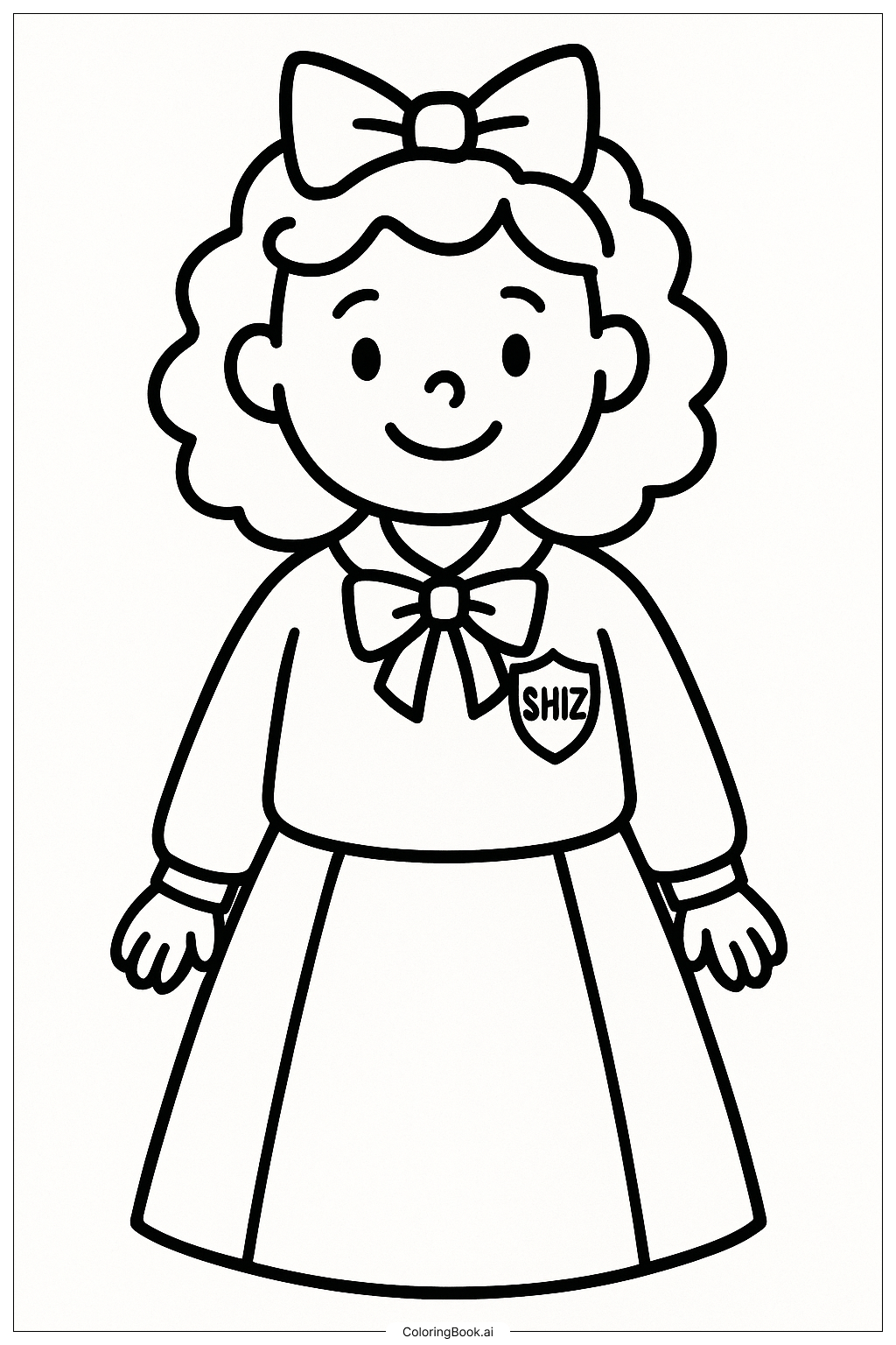  Página para colorir de Uniforme Malvado da Glinda 