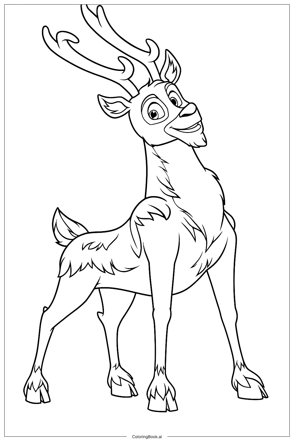 Página para colorir de Rena