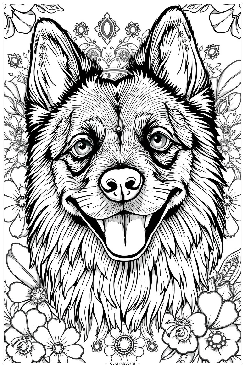  Doge Face Smile Coloring Page 