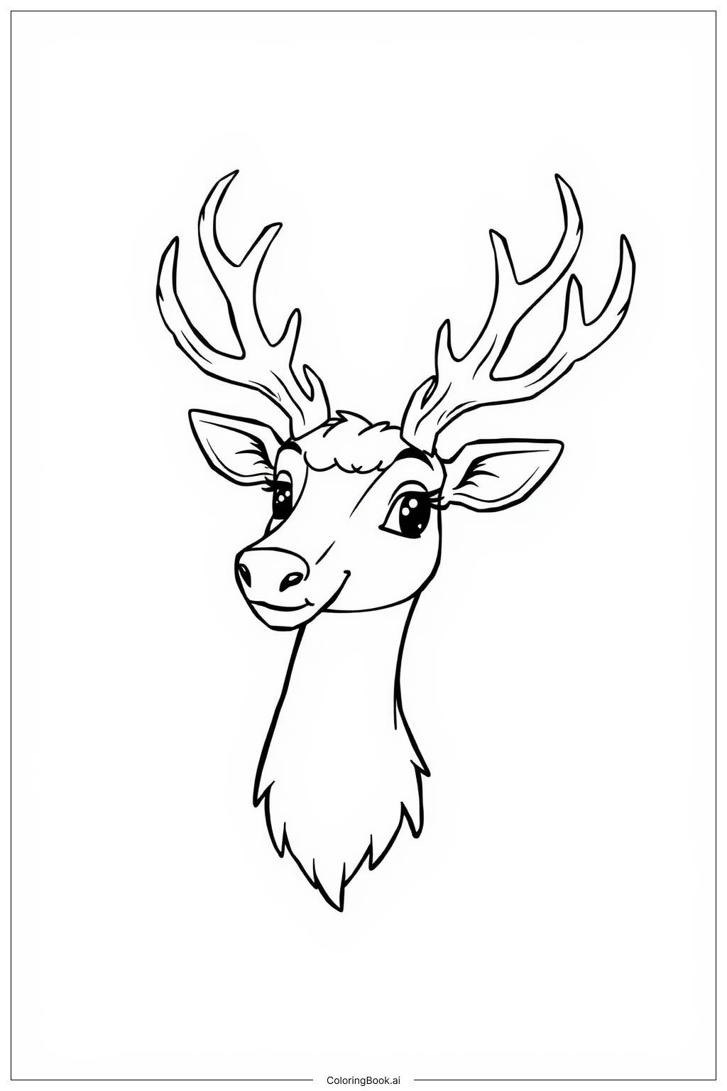  Page de coloriage Portrait de Cerf Majestueux 