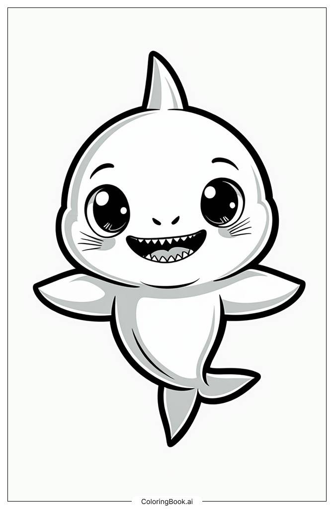  Cute Baby Shark Coloring Page 