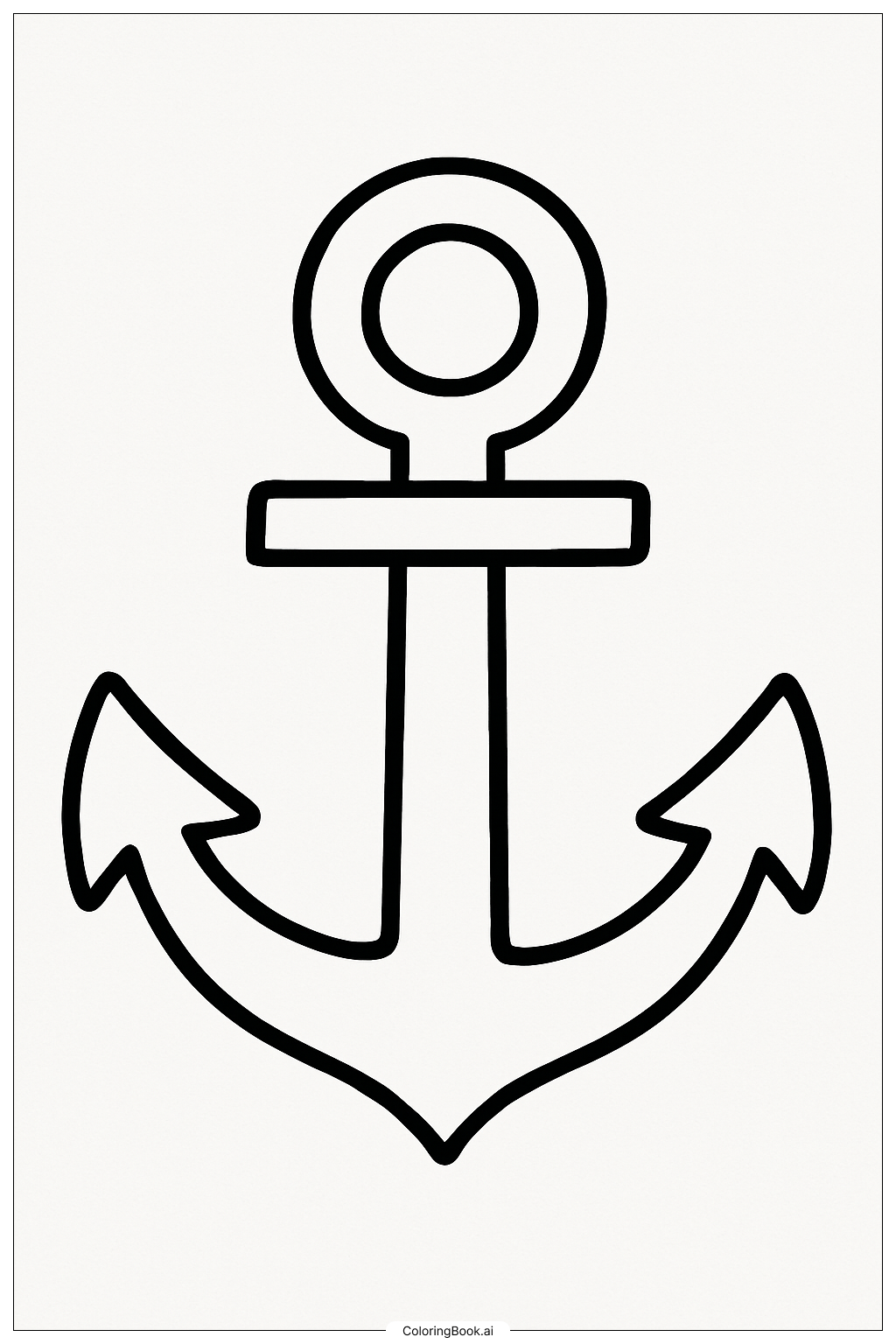 A Simple Preppy Anchor Coloring Page