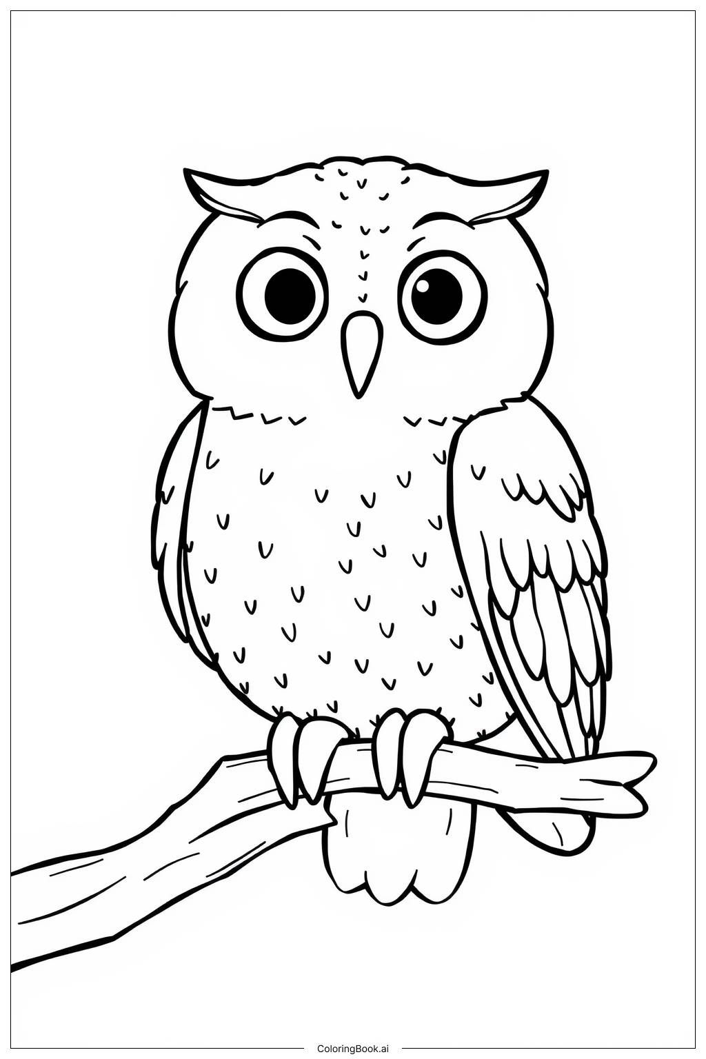  Snowy Owl Perch Coloring Page 