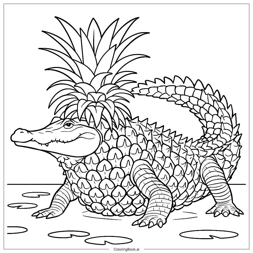  Crocodillo Ananasinno Coloring Page 