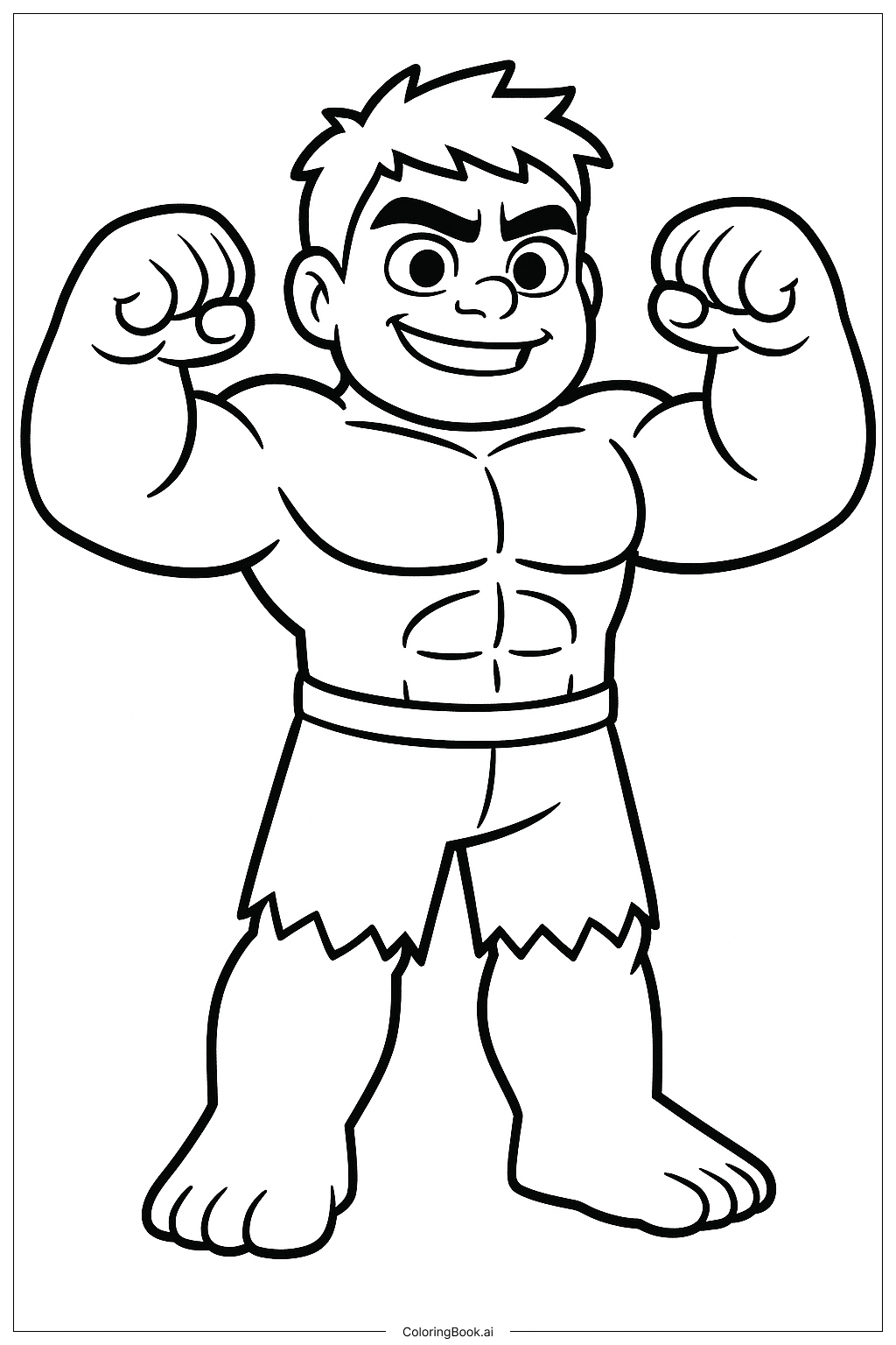  Página para colorear de Spidey y sus increíbles amigos Hulk es fuerte 
