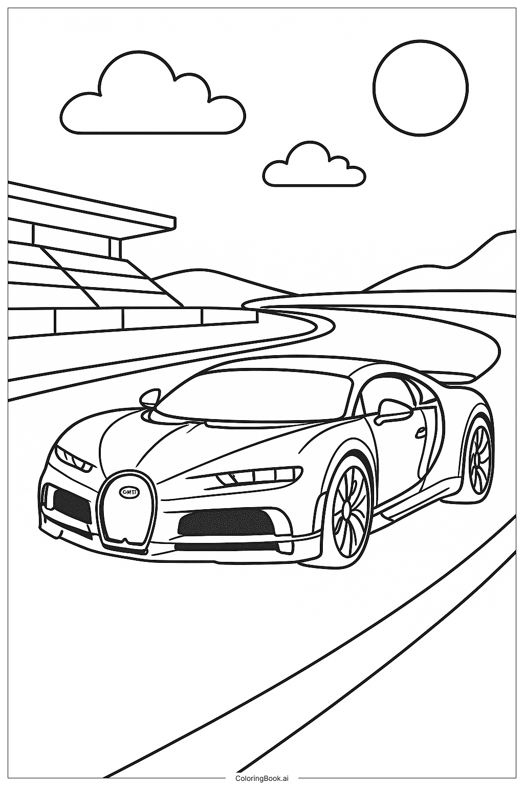 Bugatti Racing On A Track