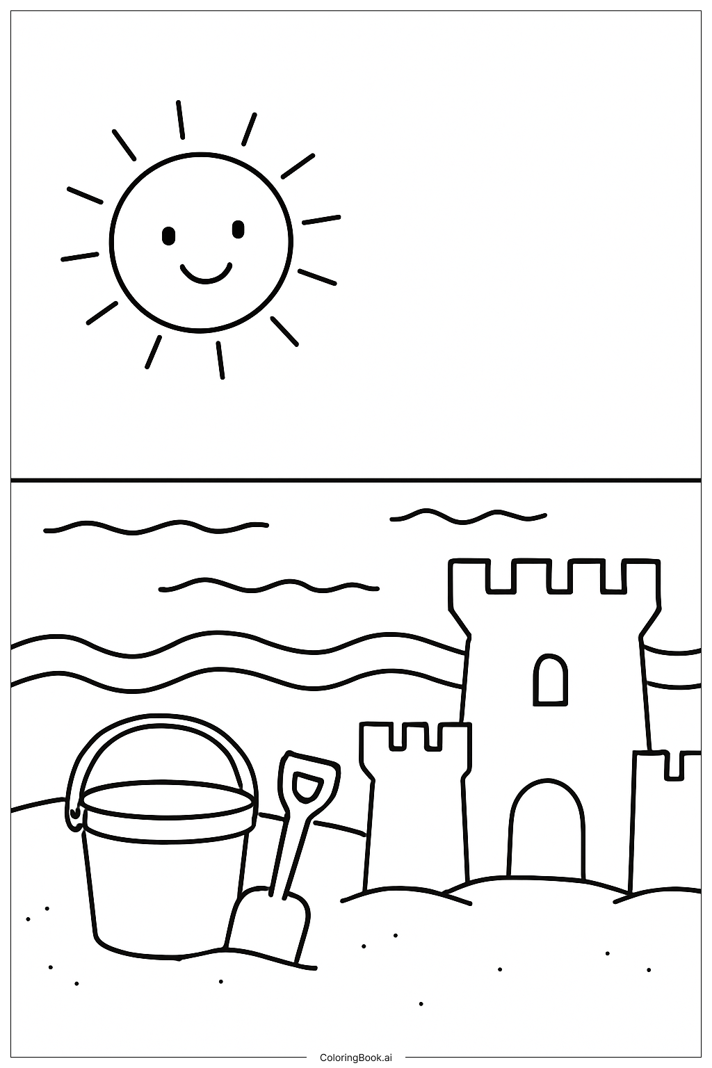  Page de coloriage Journée Esthétique à la Plage 