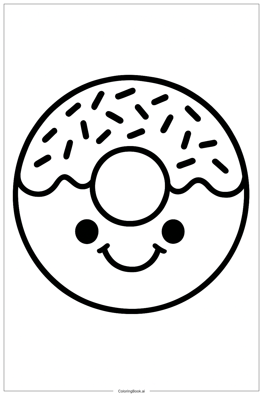 Page de coloriage Sourire Donut Esthétique 