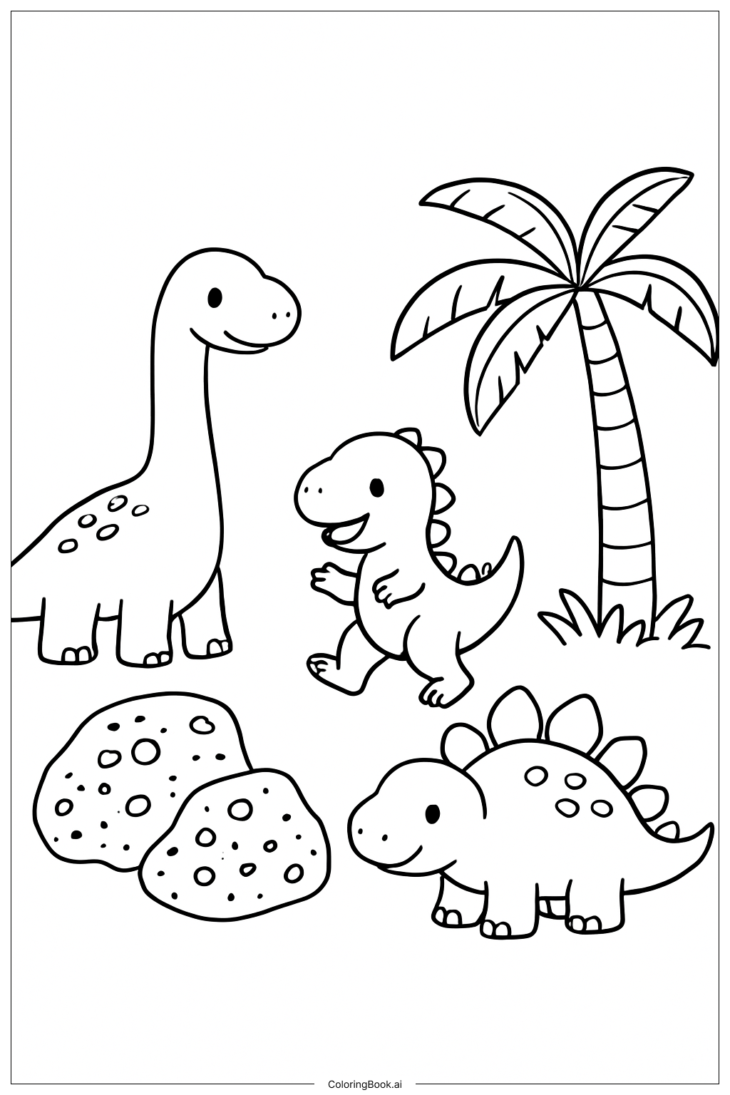  Page de coloriage Dinosaures Esthétiques et Amicaux 