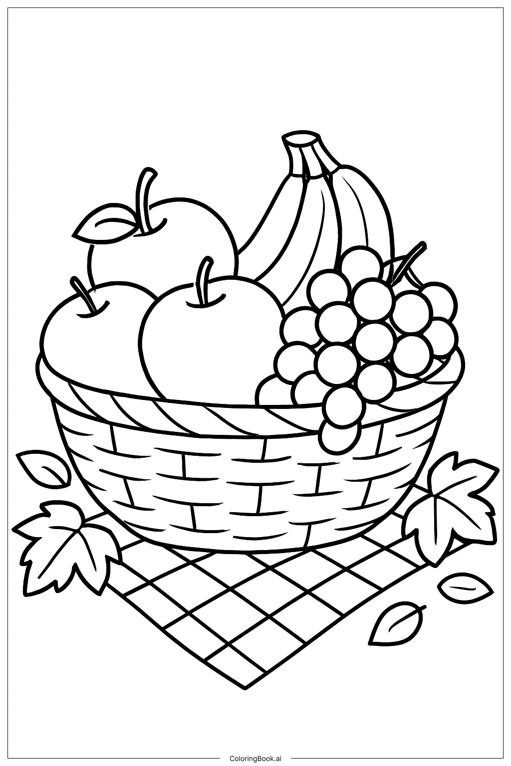  Aesthetic Fruit Basket Coloring Page 