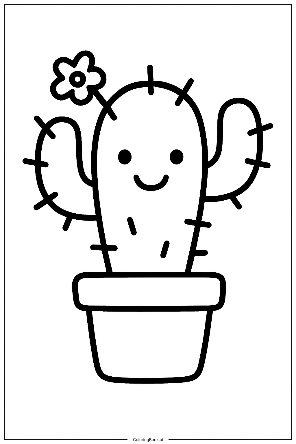  Page de coloriage Petit Cactus Esthétique 