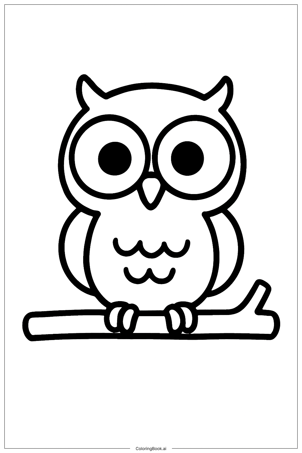  Page de coloriage Petit Hibou Esthétique 