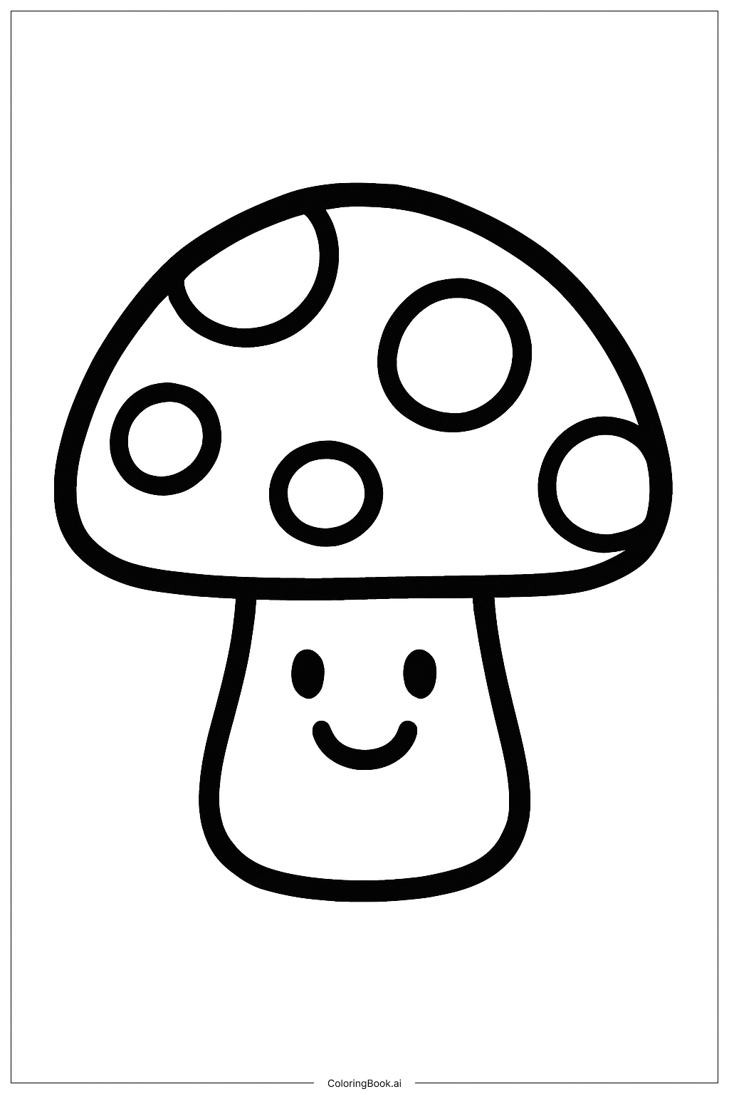  Page de coloriage Sourire de Champignon Esthétique 