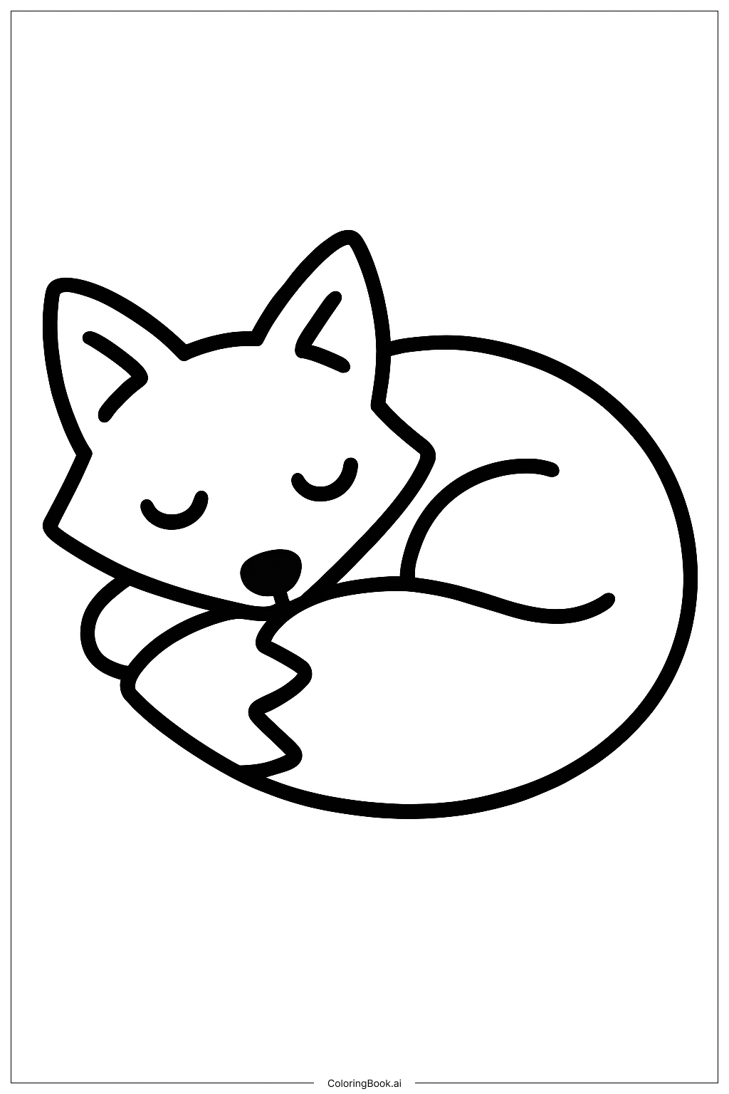  Page de coloriage Renard Endormi Esthétique 