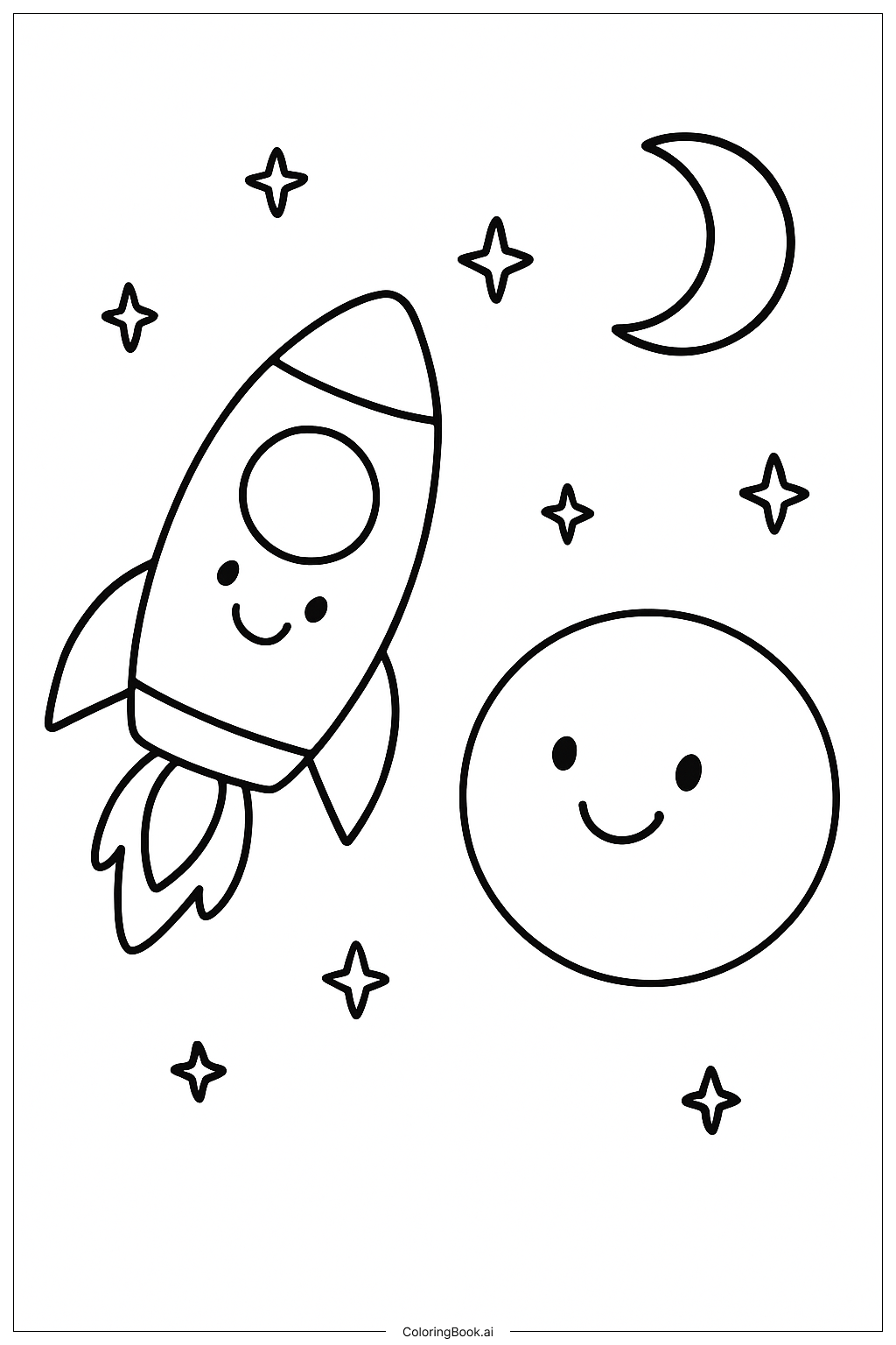  Page de coloriage Aventure Spatiale Esthétique 