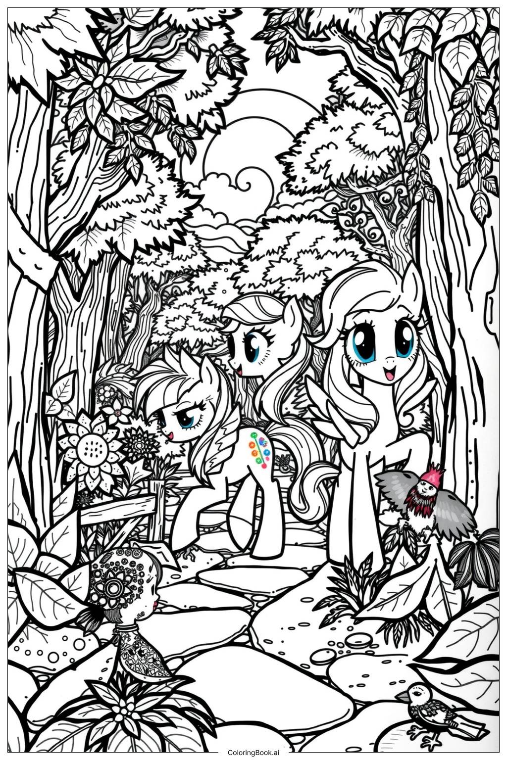  My Little Pony Friendship Adventures in the Woods-2 Coloring Page 