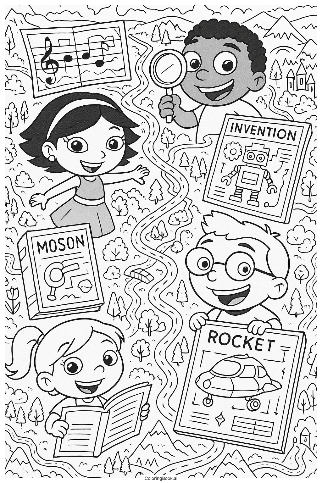  The Little Einsteins' Detailed Mission Map And Tools Coloring Page 