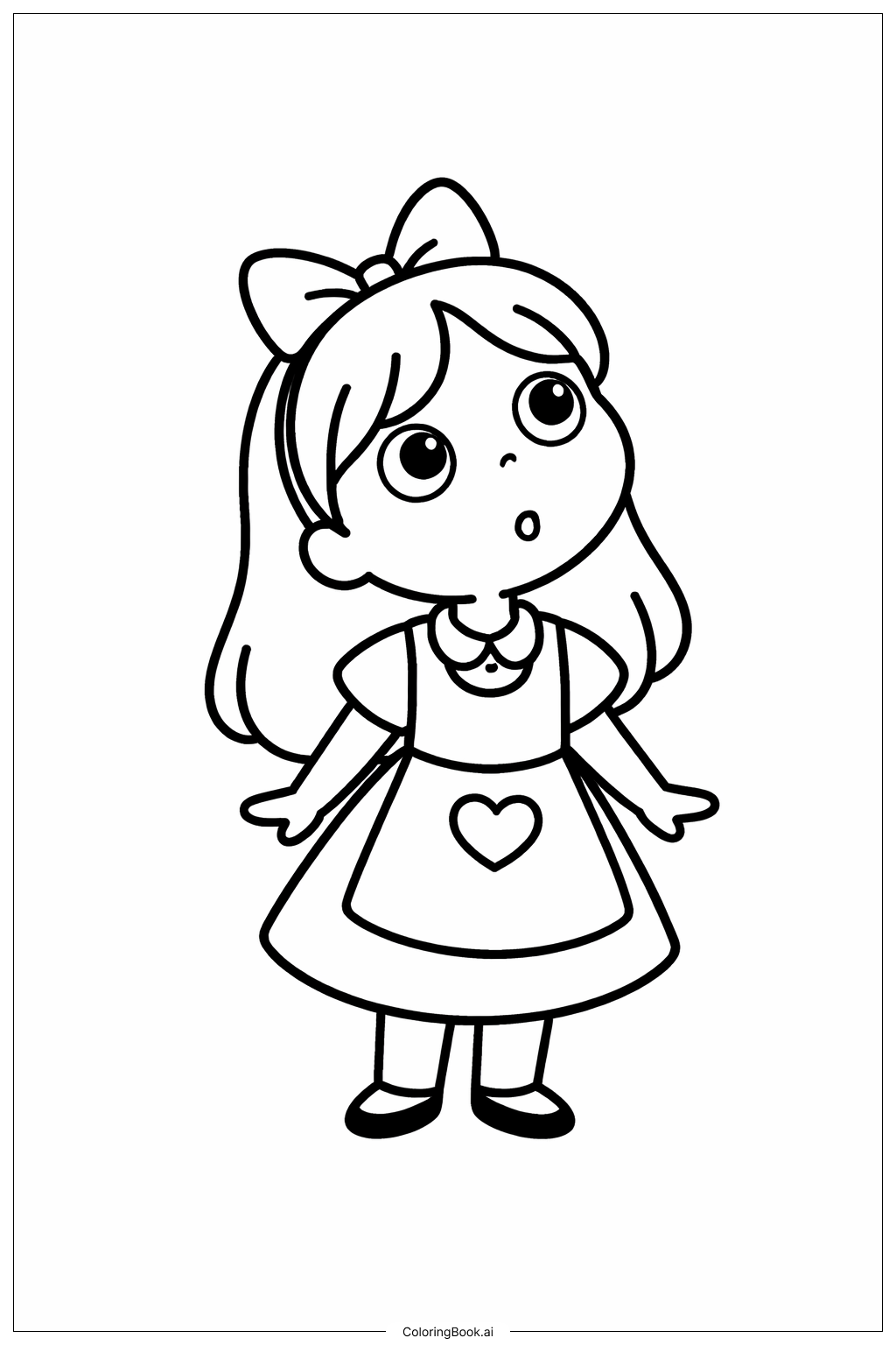  Alice im Wunderland schaut nach oben Ausmalseite 