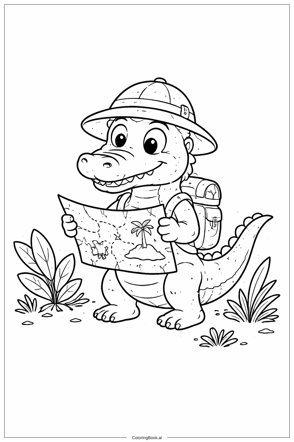 Alligator Ausmalseite