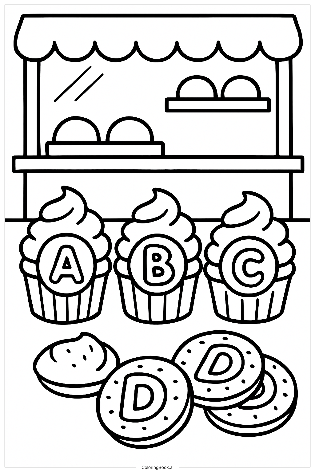 Alphabet Buchstaben Bäckerei-Leckereien