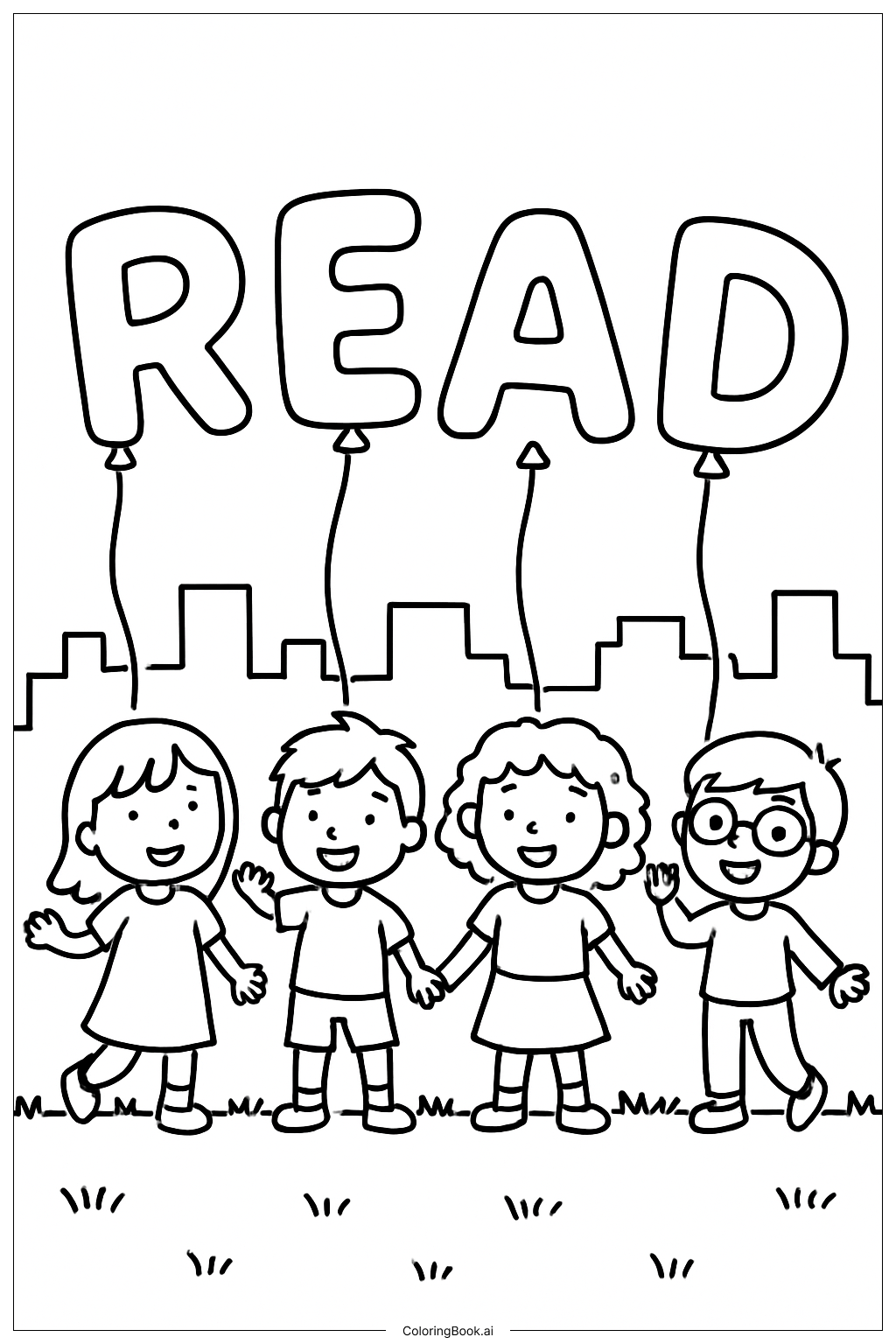  Alphabet Buchstaben Ballon Party Ausmalseite 