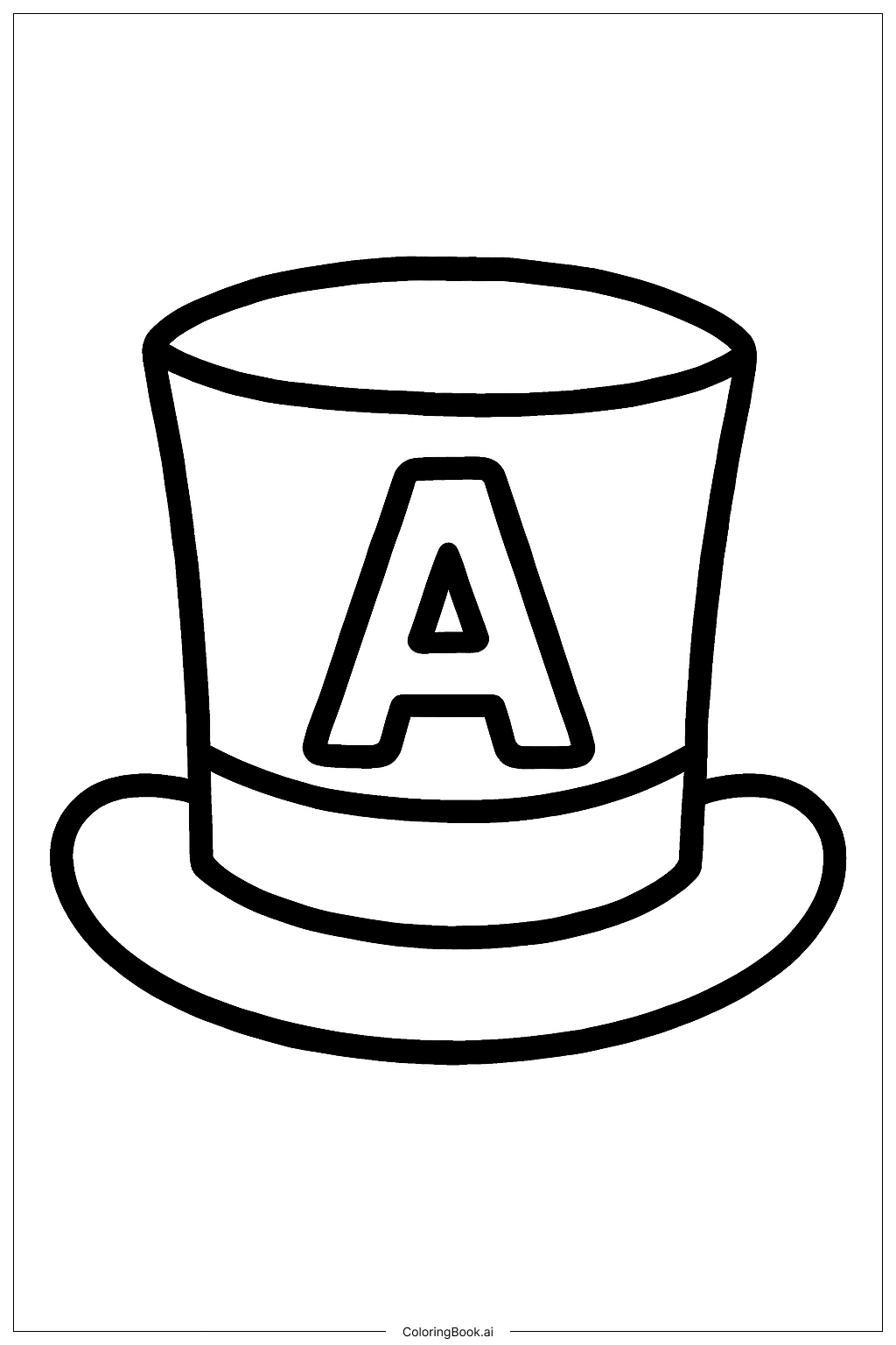  Zauberhut mit Alphabetbuchstaben Ausmalseite 