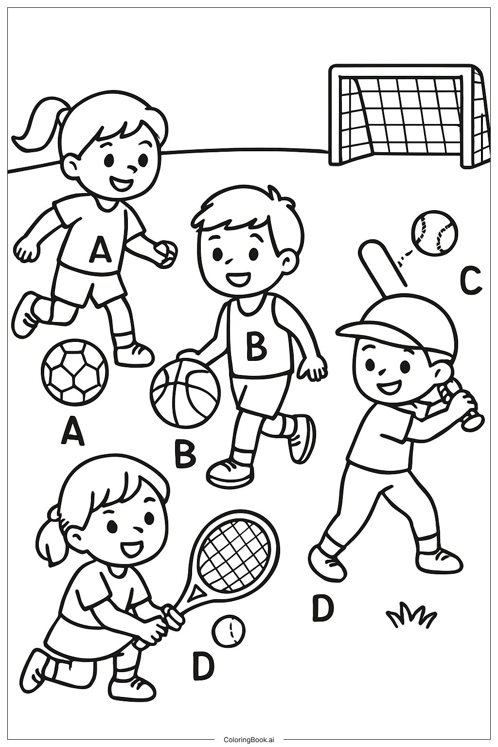  Alphabet Buchstaben Sporttag Ausmalseite 