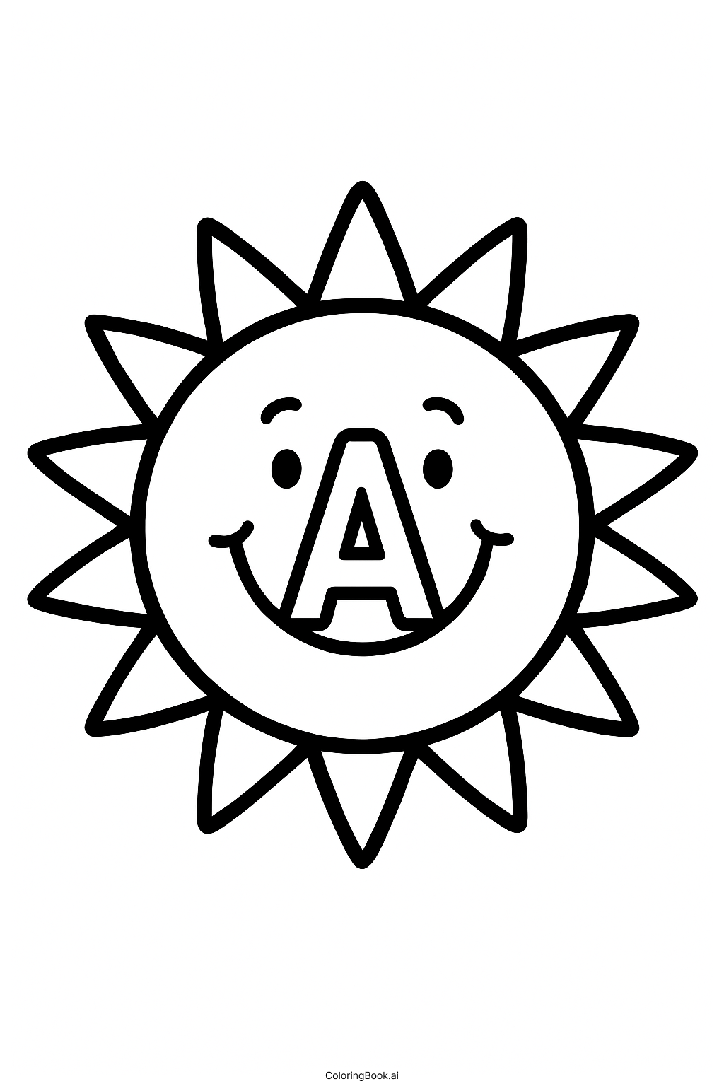  Alphabet Buchstaben Sonnenlächeln Ausmalseite 