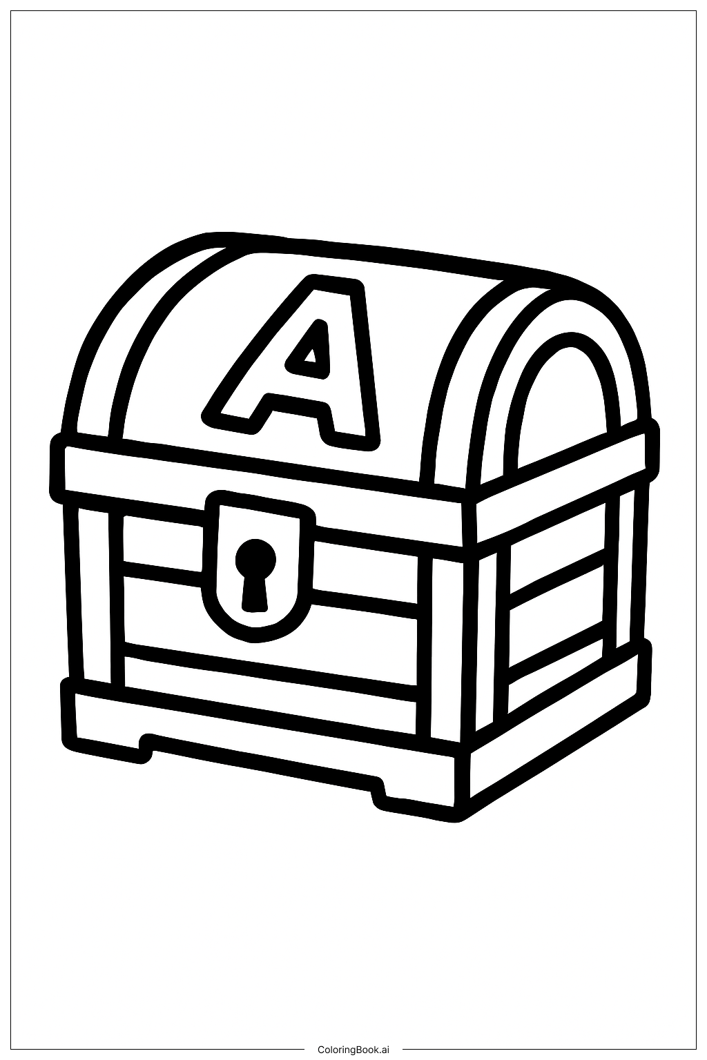  Schatztruhe mit Buchstaben Ausmalseite 