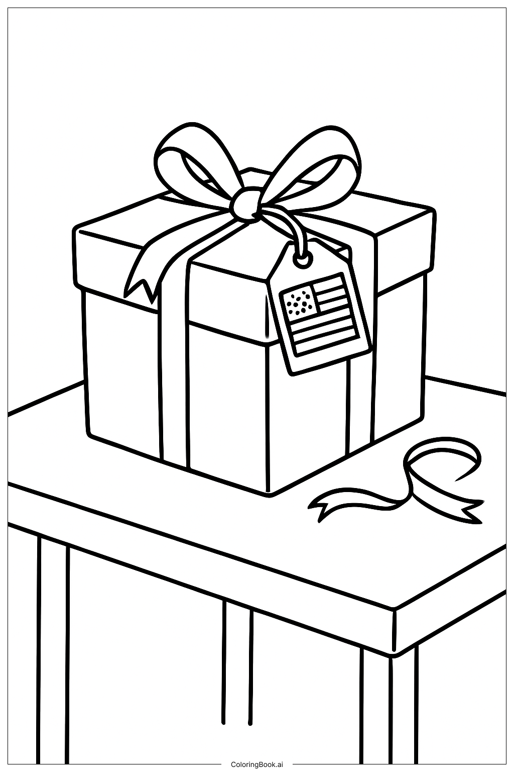 Trang tô màu Quà gói cờ Mỹ