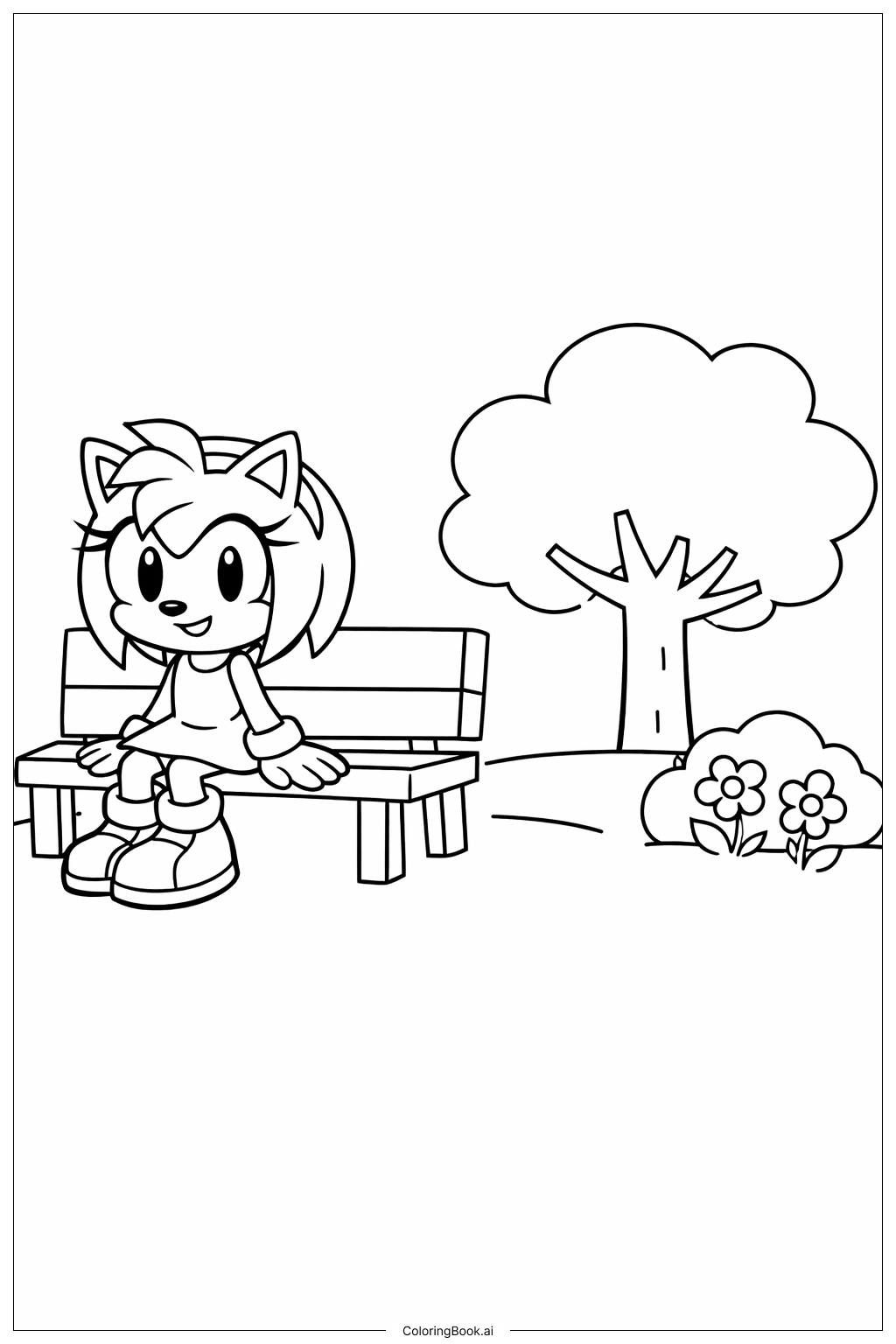  來自《音速小子》公園的艾米著色頁 