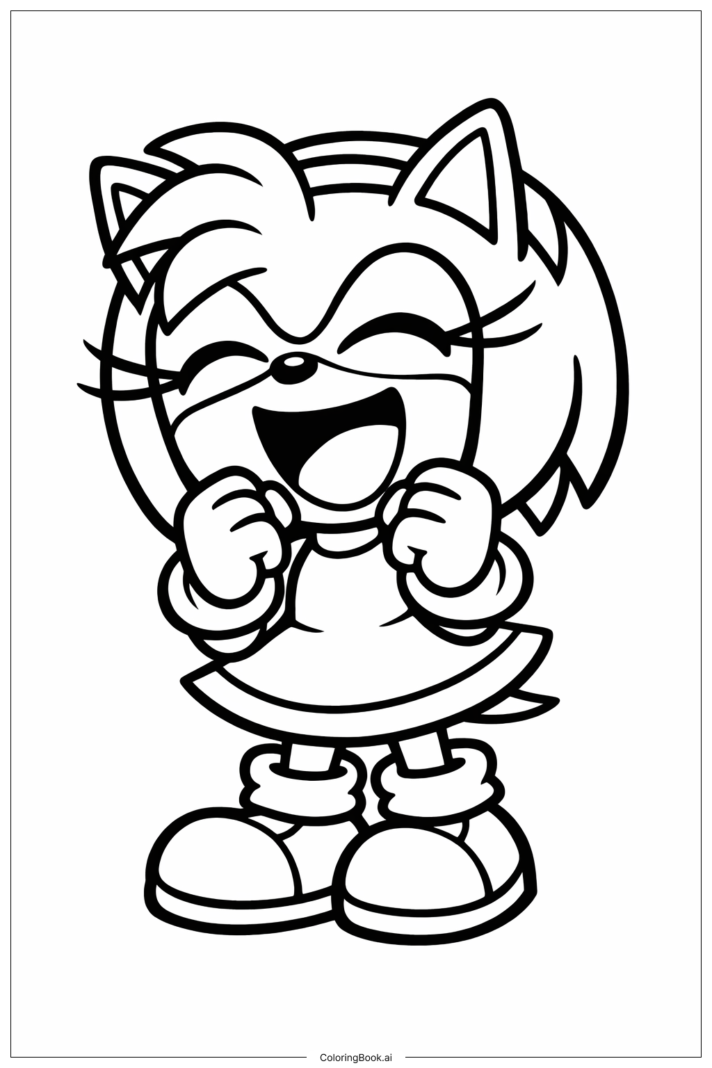  音速小子艾蜜大笑著色頁 