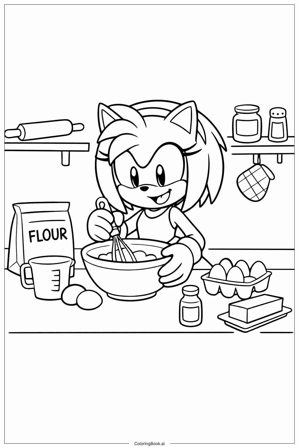 ソニックのエイミーの塗り絵ページ