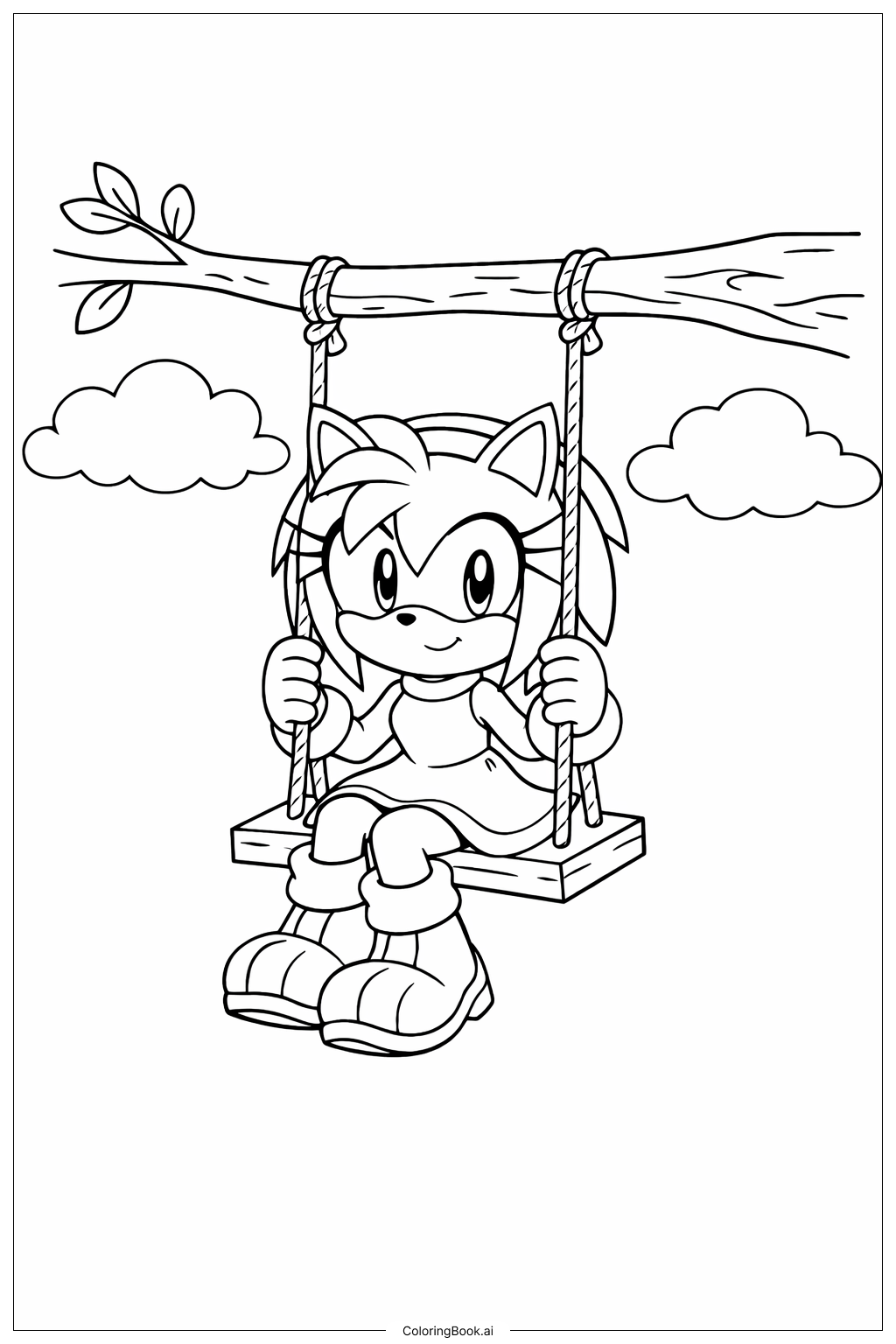  搖擺遊戲中的索尼克角色愛蜜莉著色頁 