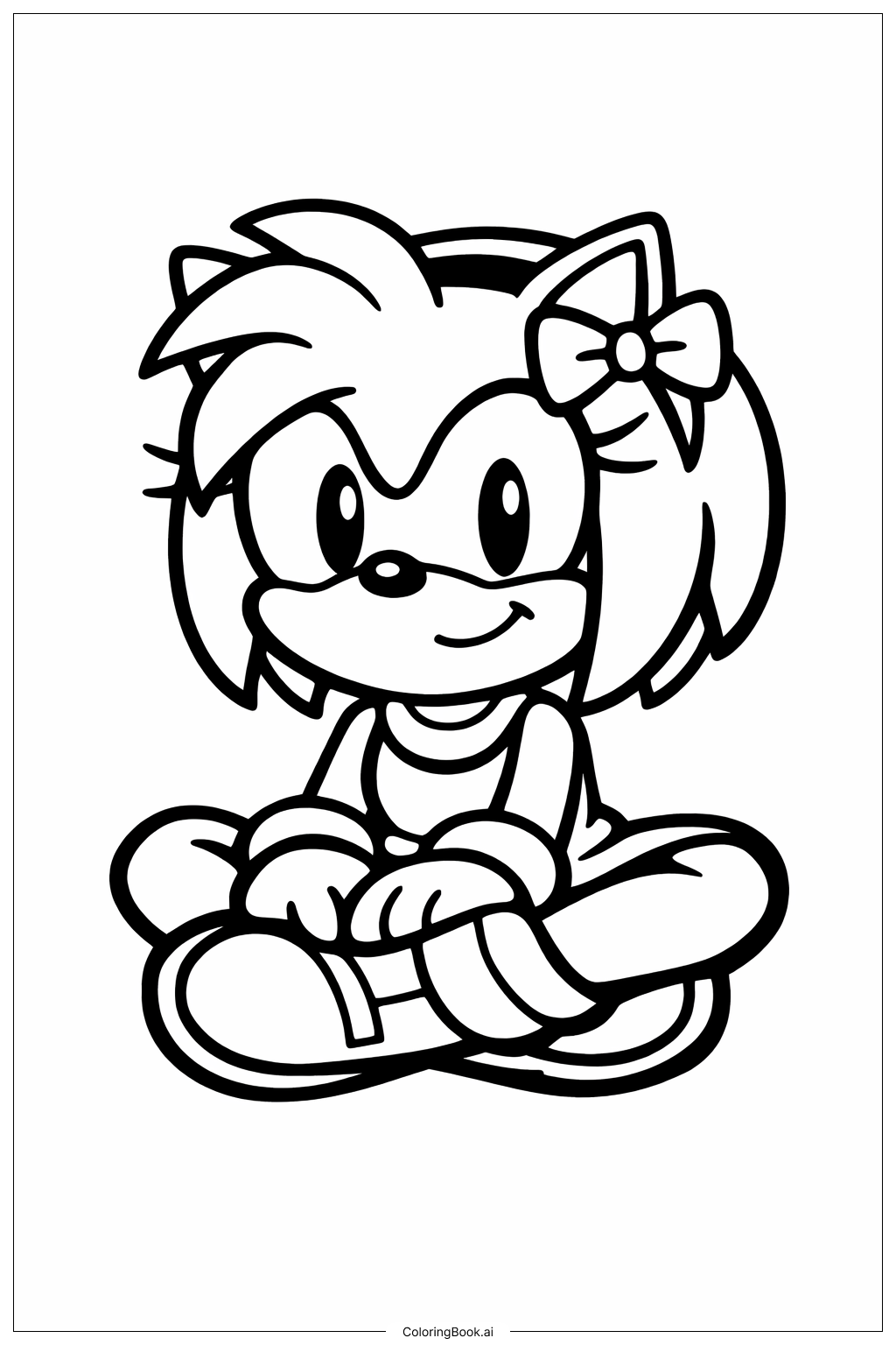  索尼克裡的艾美坐姿著色頁 