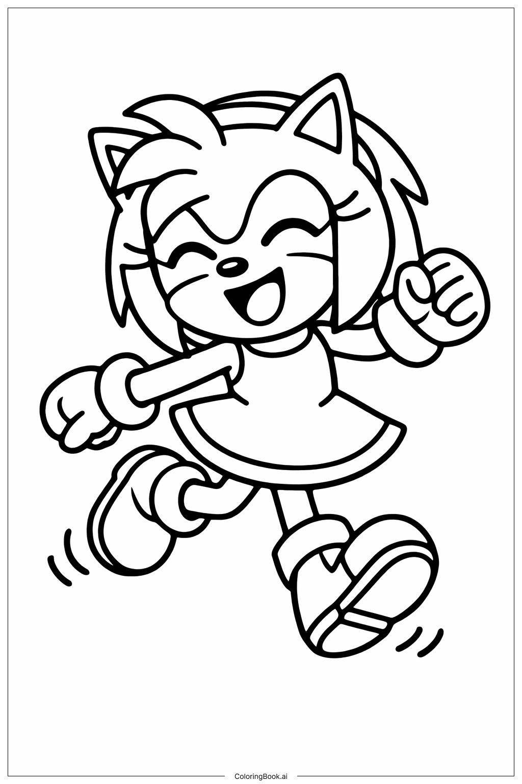  音速小子的小艾米跳繩著色頁 