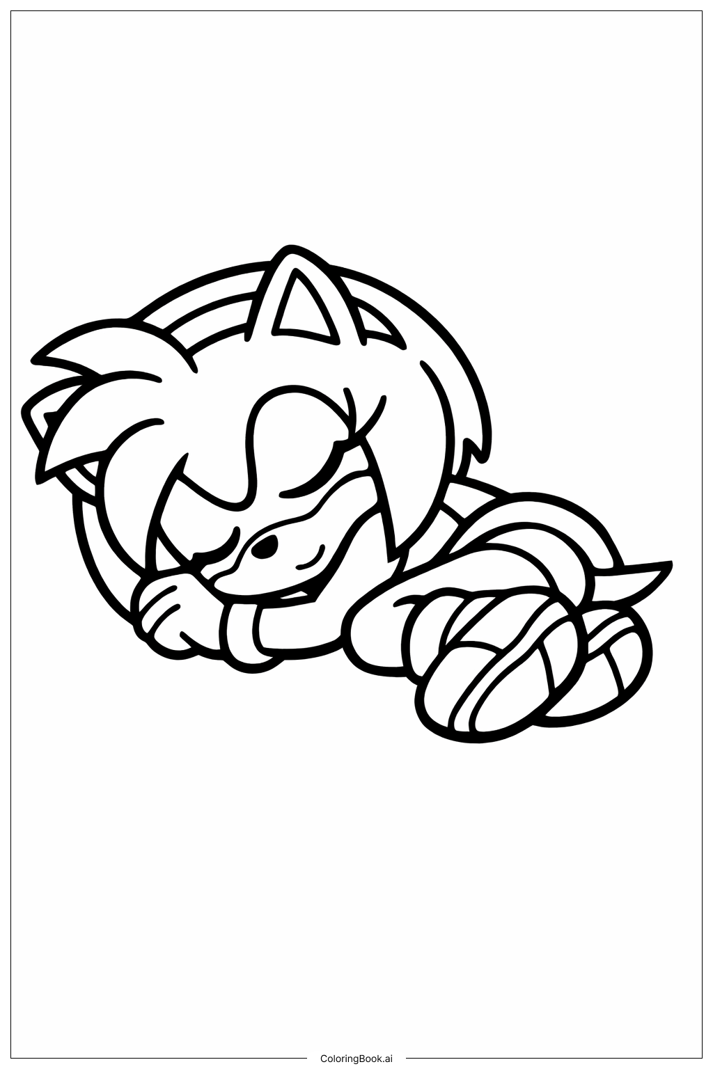  來自音速小子正在熟睡的艾米著色頁 