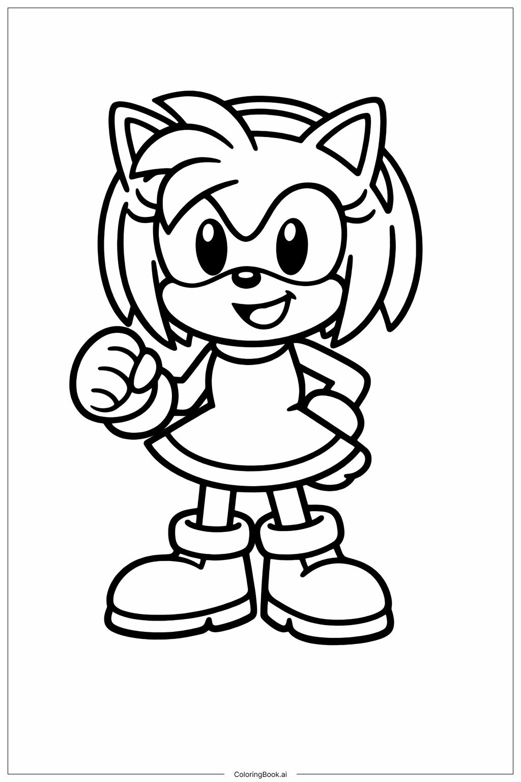  索尼克的艾蜜微笑著色頁 