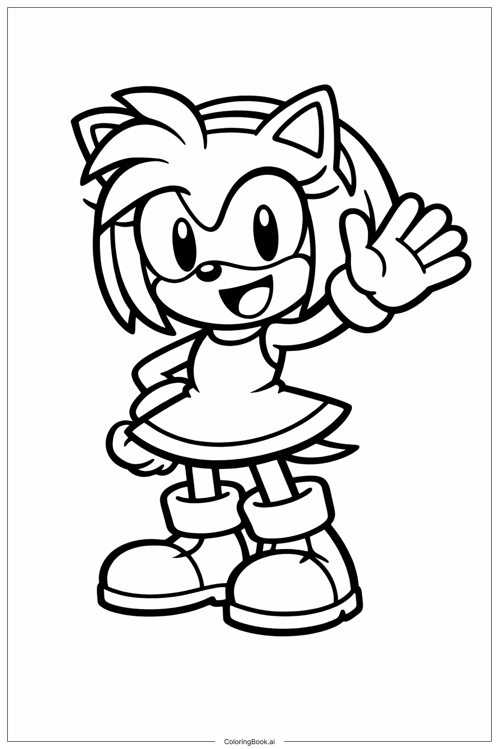  來自音速小子揮手的艾咪著色頁 