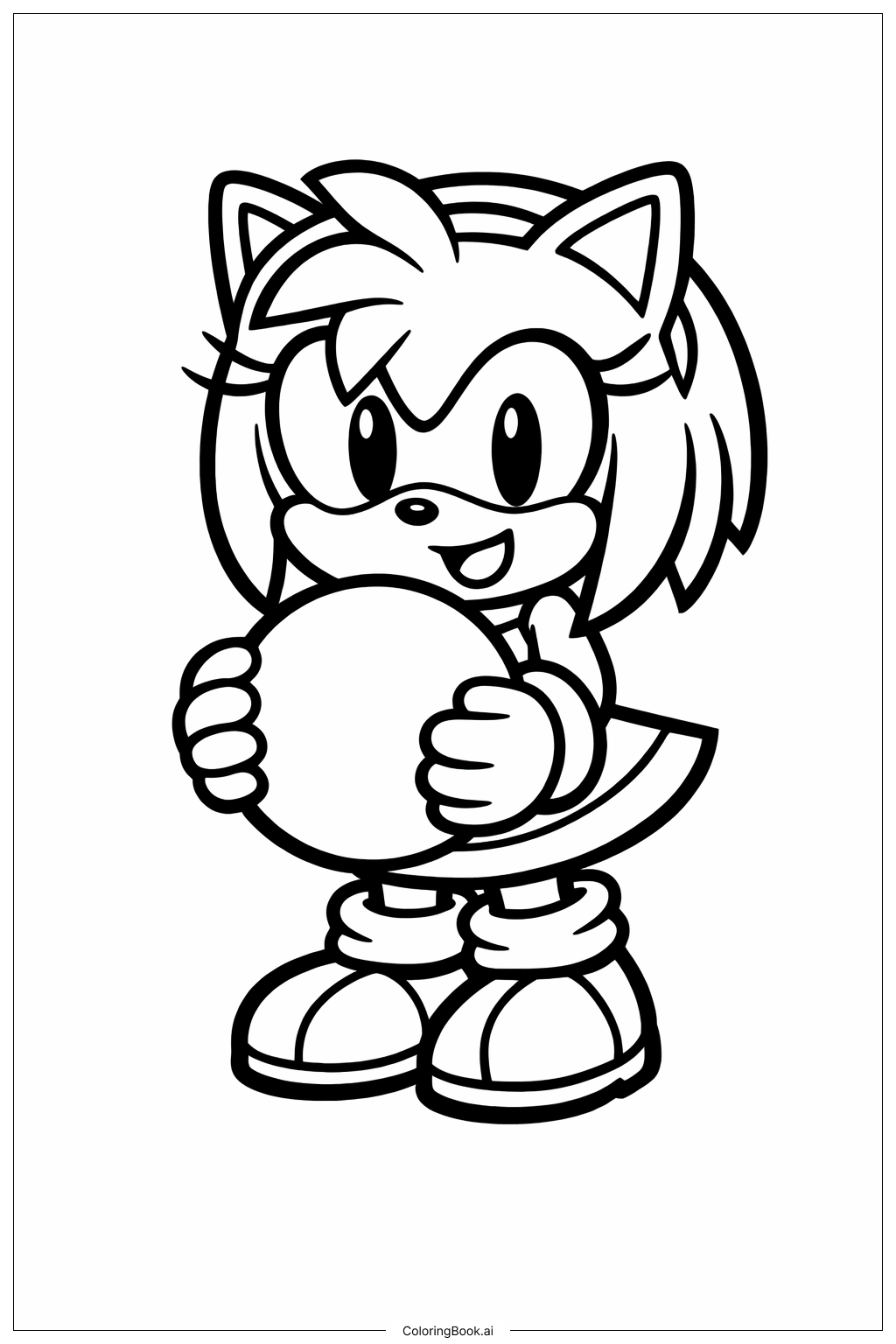  索尼克的艾咪和球著色頁 