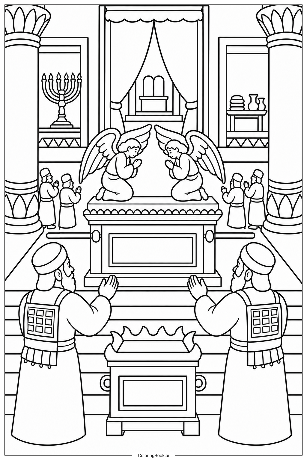  Trang tô màu Thiên Thần Cherubim Trên Beis Hamikdash 