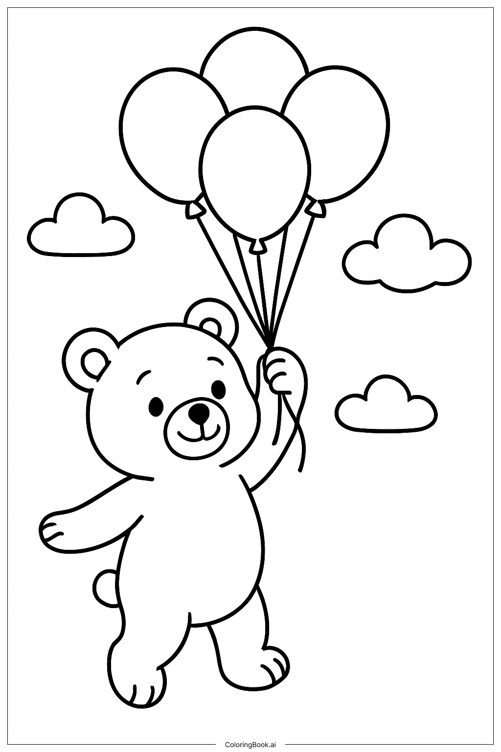  Animal Balloon Ride Coloring Page 