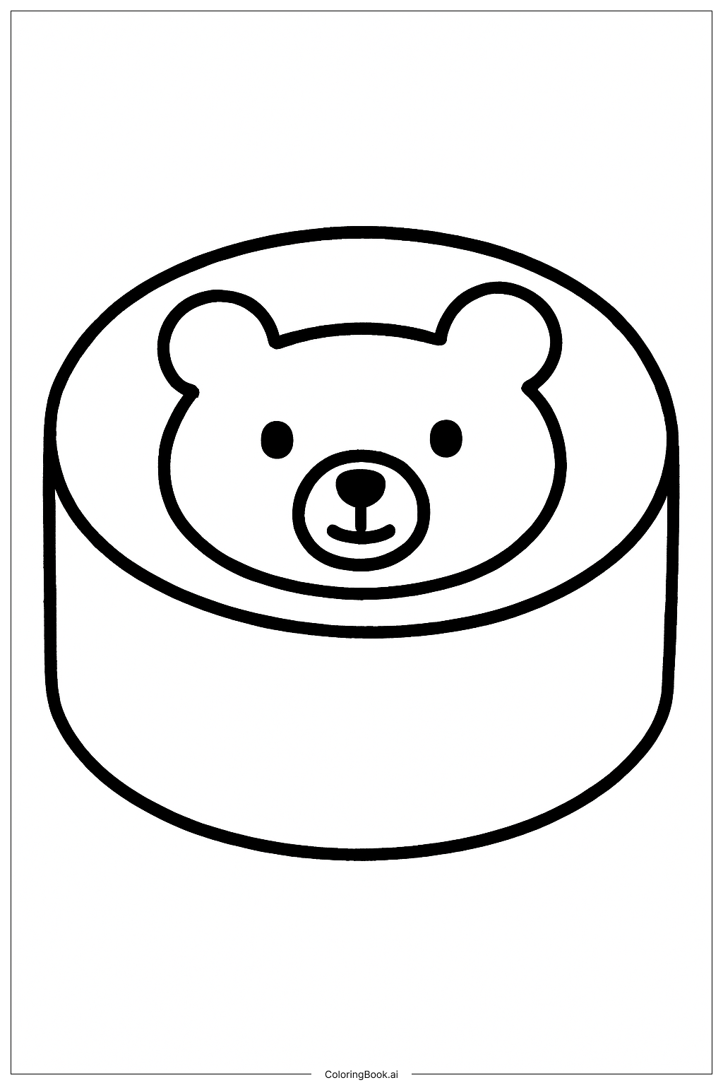  Animal Face Cake Coloring Page 