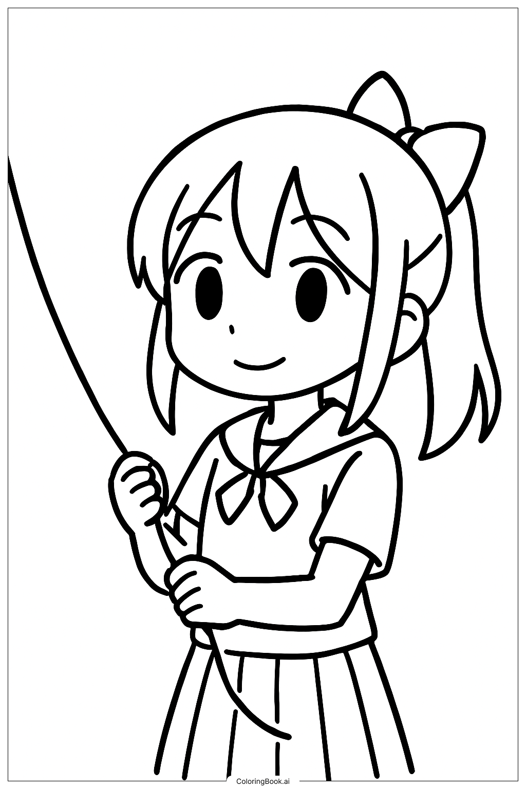 動漫女孩放風箏